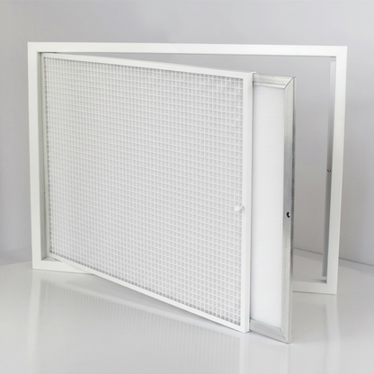 Hinged Eggcrate Return Air Grille with Filter White | HVAC Return Air Grille Australia